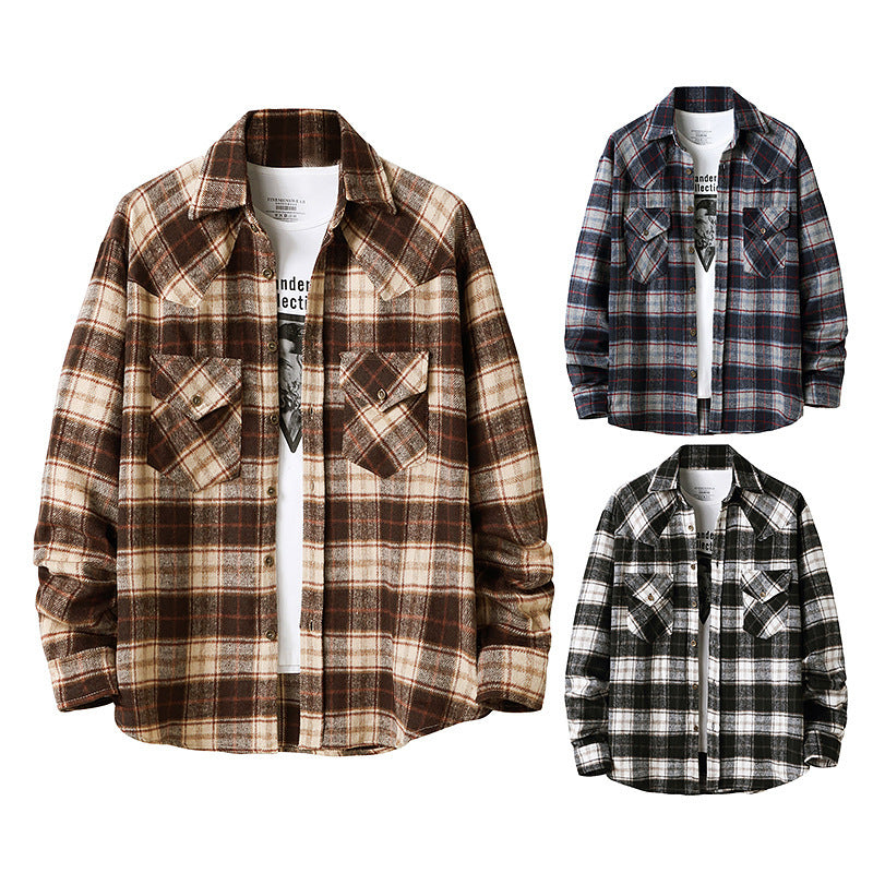 Hanging Shot Flannel Plaid Shirt Jacket