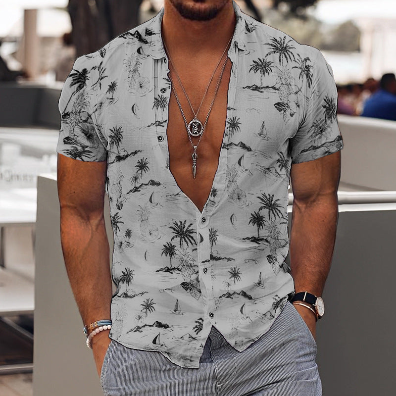 Summer Loose Short Sleeve Lapel Shirt