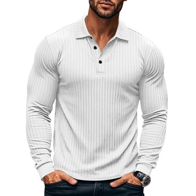Men's Classic Casual Lapel Button Long Sleeve t-shirt