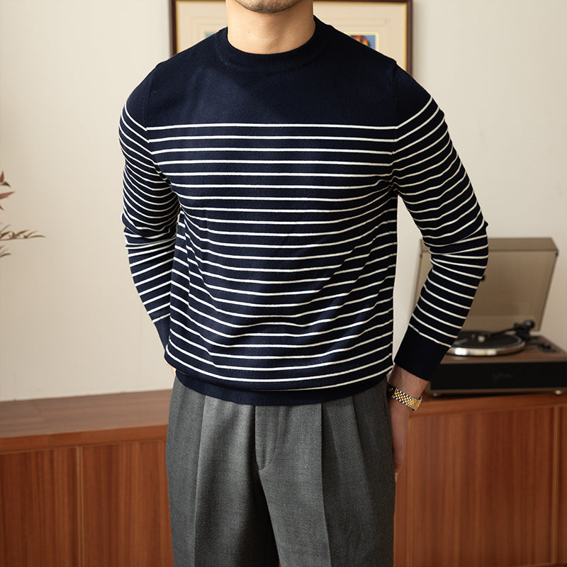 Vintage Crew Neck Pullover Knit Men's sweater