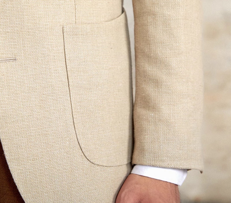Commuter Cotton And Linen Textured Single-breasted Suit British Breathable blazer