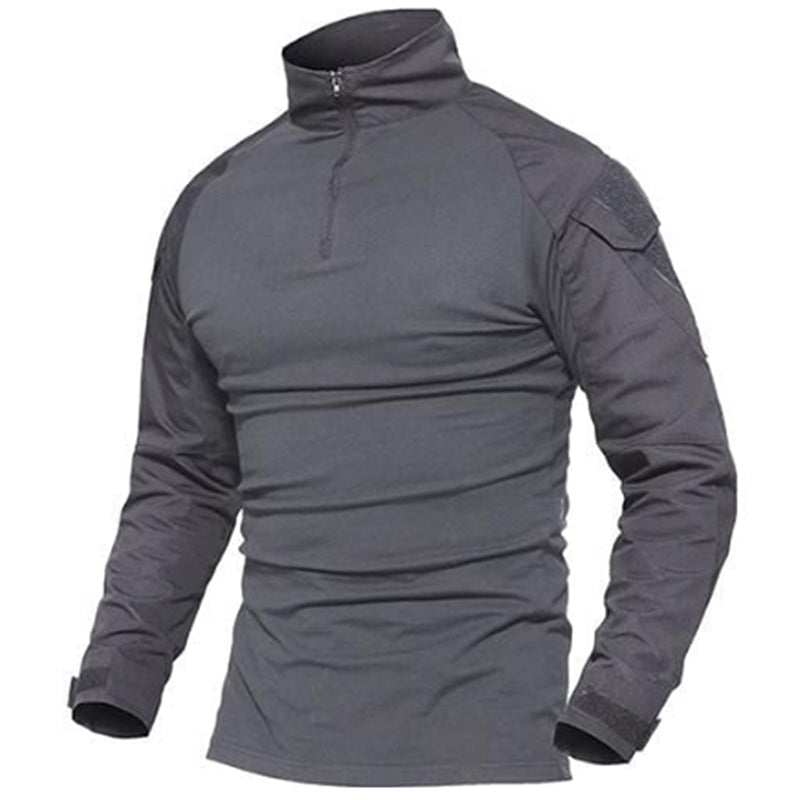 stand collar arm strap pocket Men Elastic soft T-shirt jacket