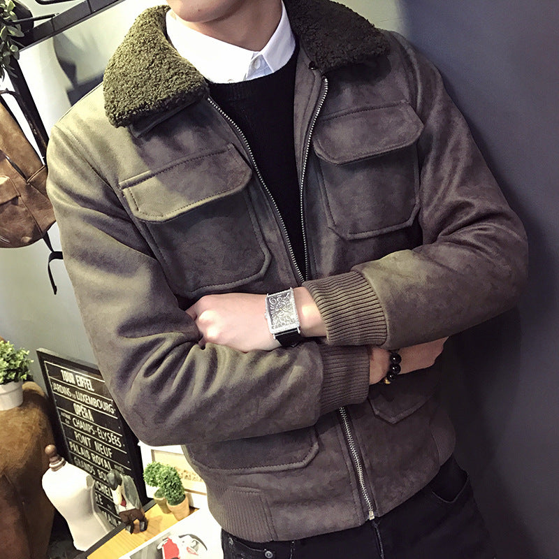 Lamb Fur Collar Cotton Jacket