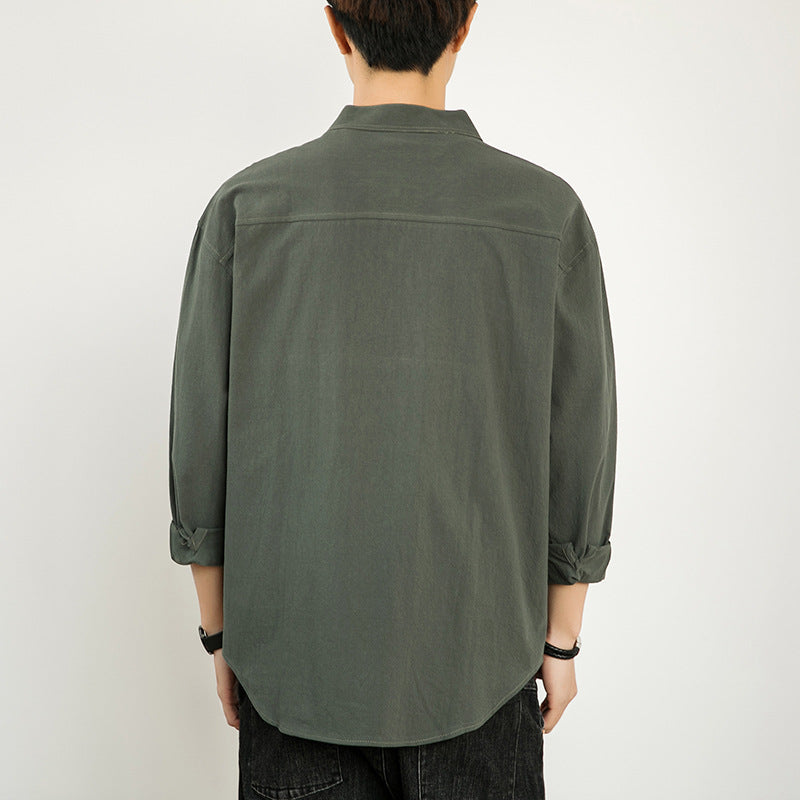 Men's New Cotton Solid Color shirt