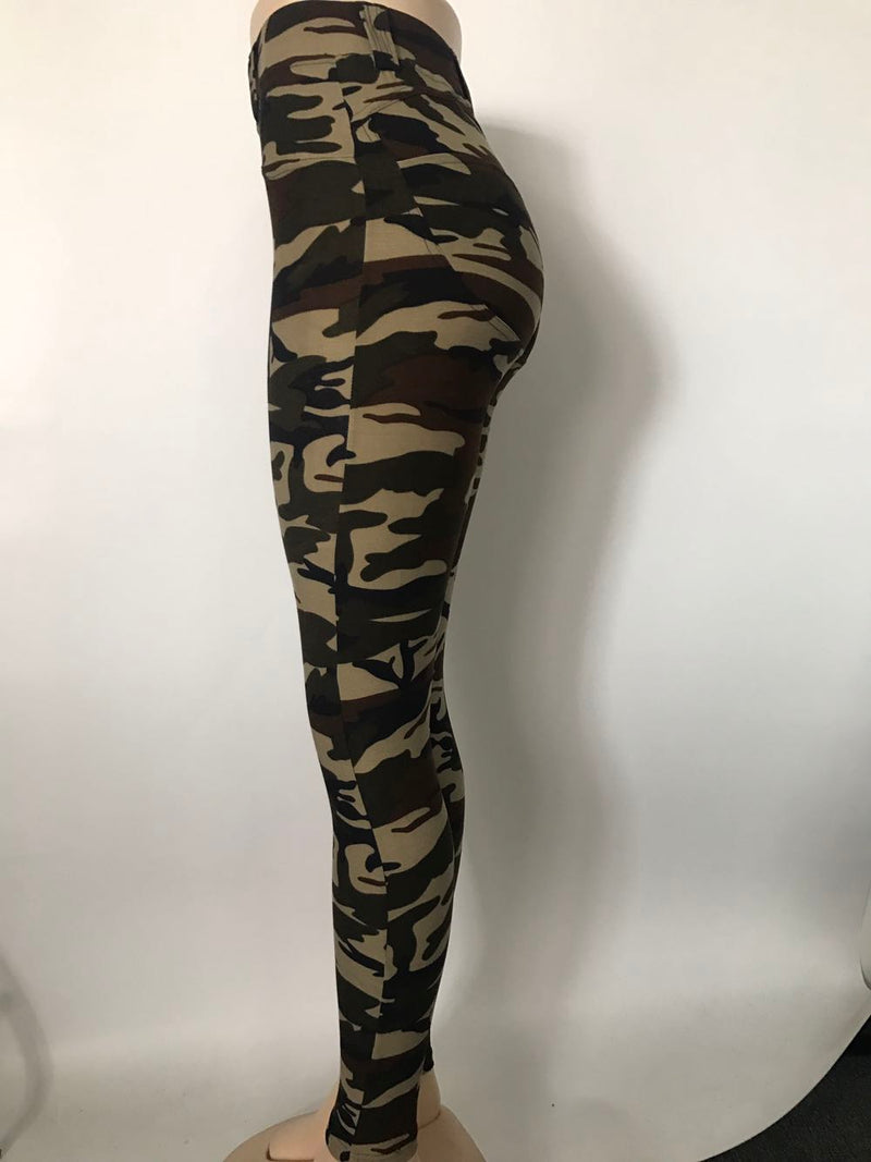 Peach hips slim camouflage printed yoga pants sports leggings women