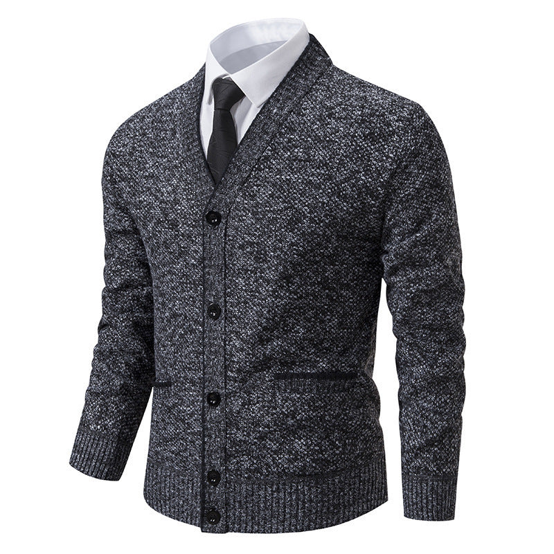 Casual Fleece-lined Cardigan Long Sleeve Sweater