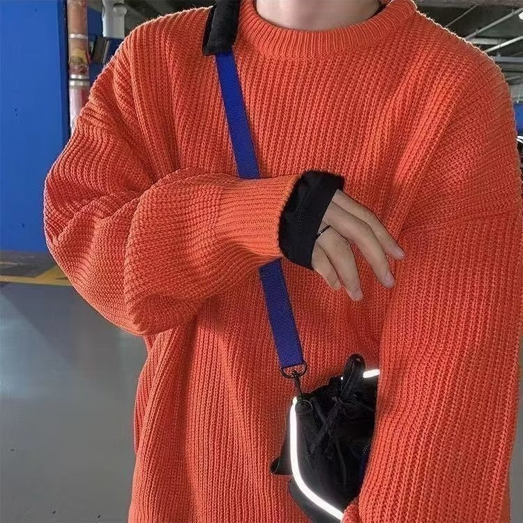 Loose Casual Retro Crew Neck Sweater