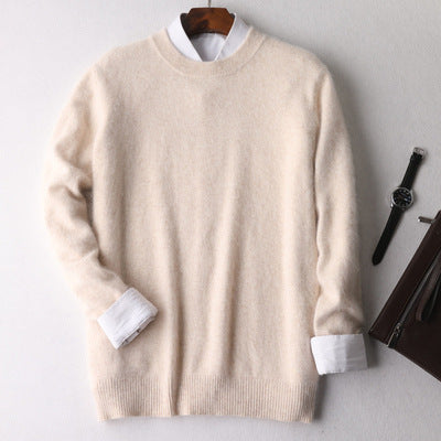 New Cashmere Men's Round Neck Loose Thick Mink Sweater