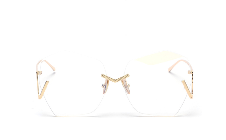 Sunglasses polygonal flat lens