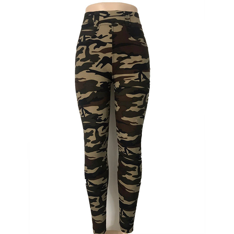 Peach hips slim camouflage printed yoga pants sports leggings women