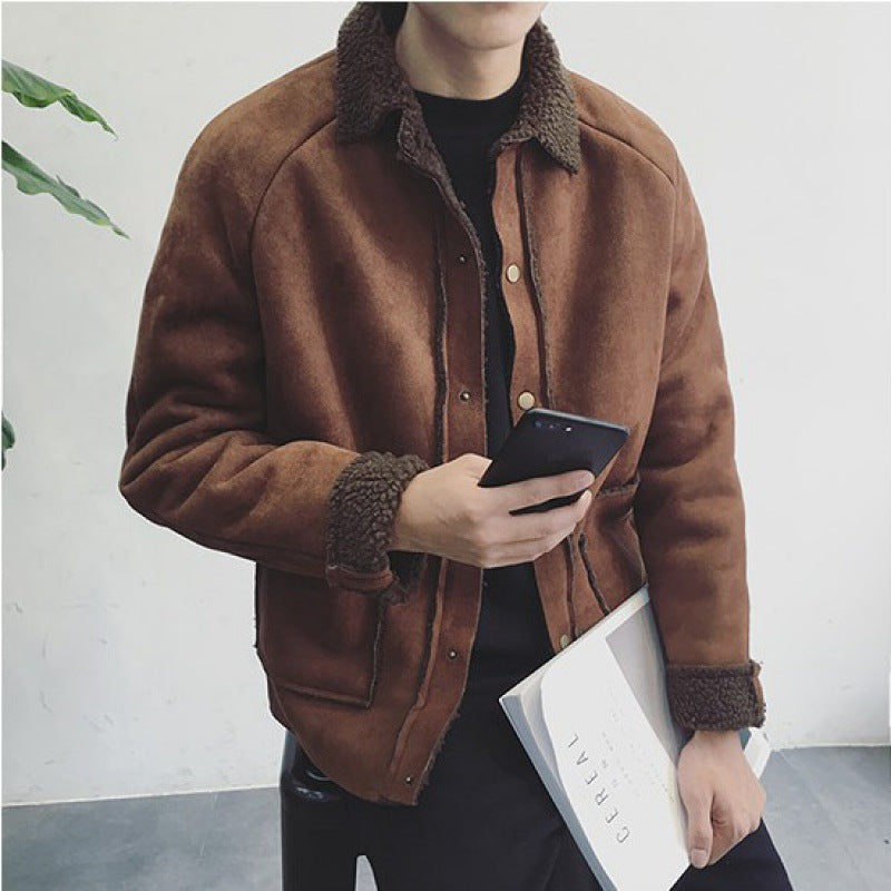 Lamb wool plus fleece padded jacket
