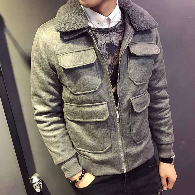 Lamb Fur Collar Cotton Jacket