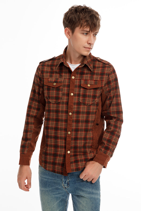 Men Plaid Casual Autumn Winter Jacket Men Slim Fit Jacket