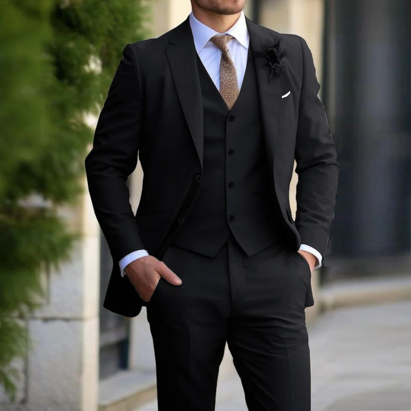 Classic Men Suit 3 Pieces Slim Fit Blazer Vest