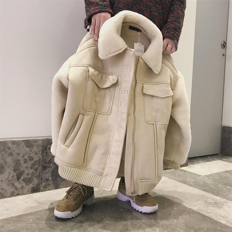 Men's lamb hair slim coat
