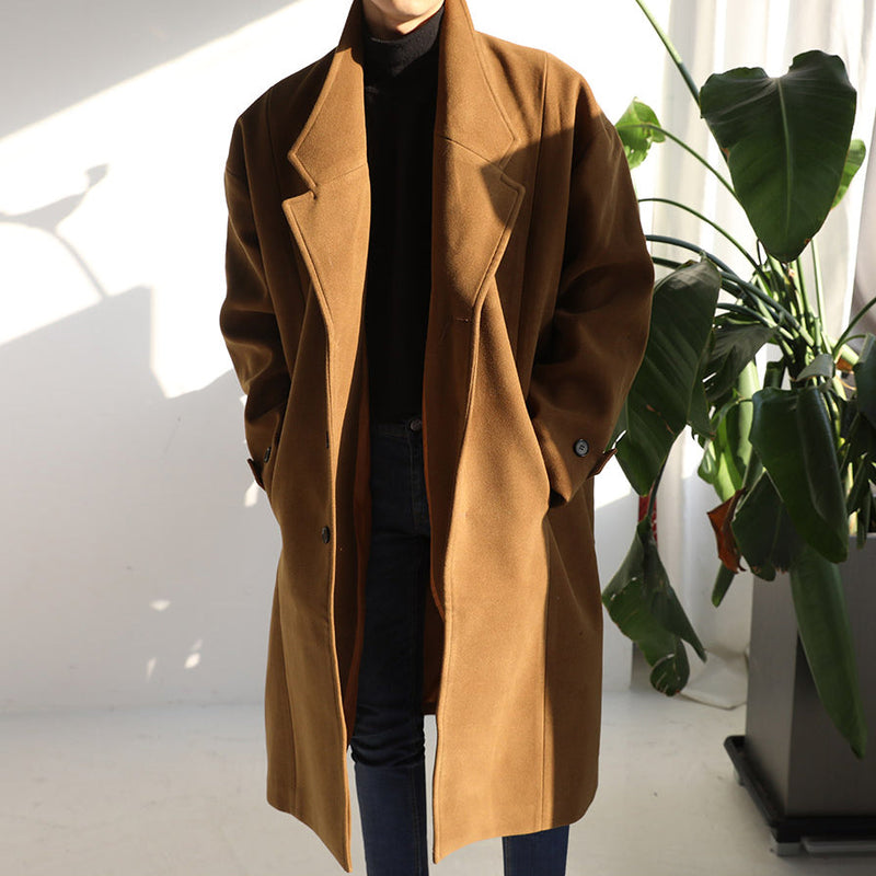 Men's Loose Thickened Warm Long trench Coat