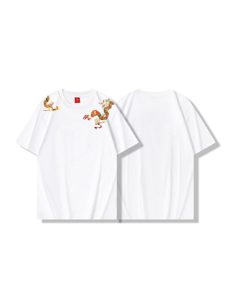 Loose Embroidered Crew Neck Short Sleeve t-shirt