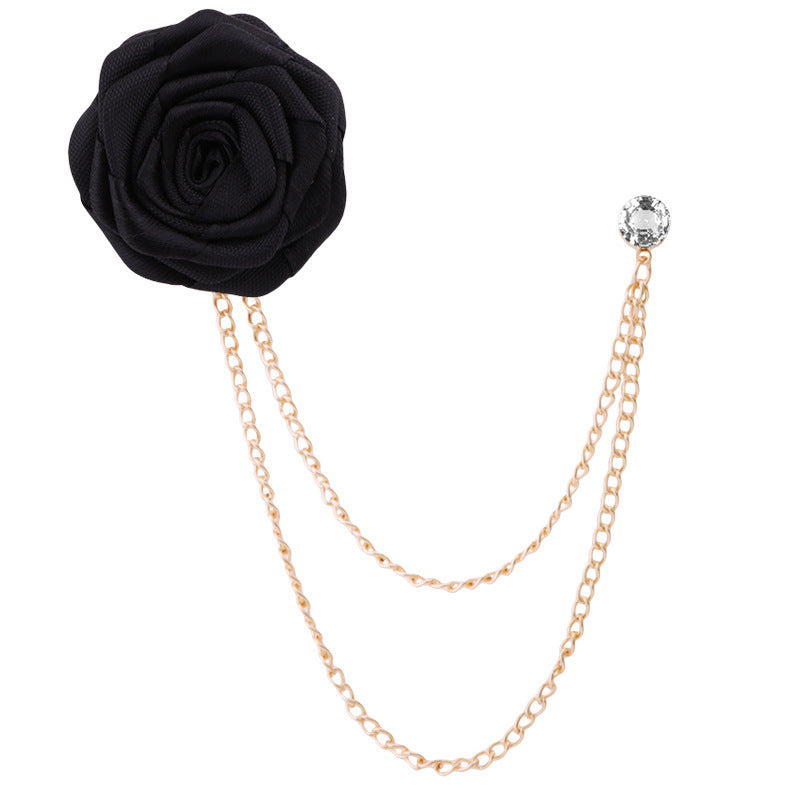 Handmade Rose Brooch Tassel for Suit