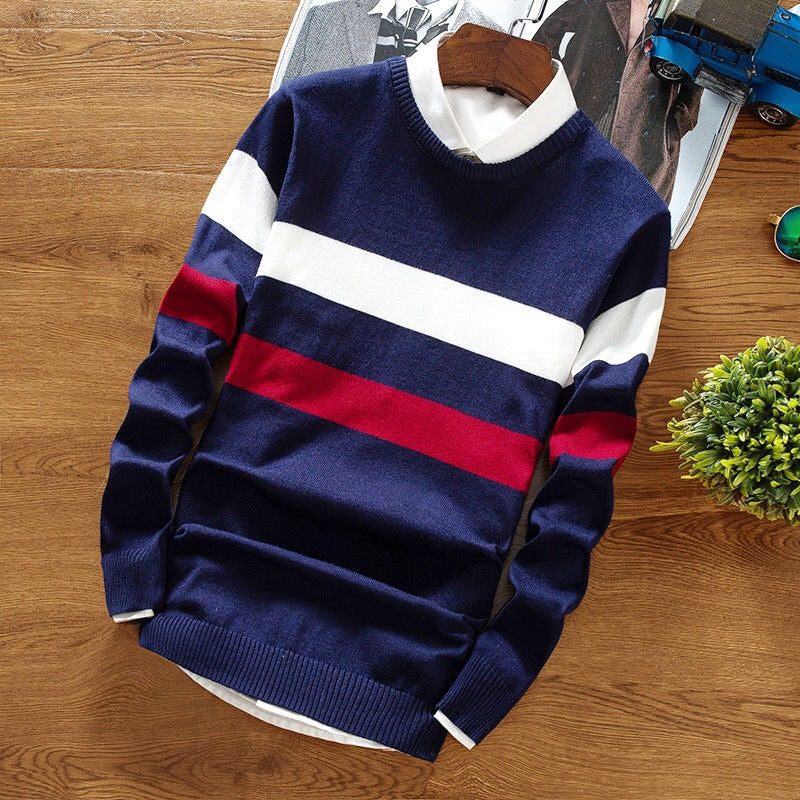 Urban Horizontal-Striped Casual Sweater