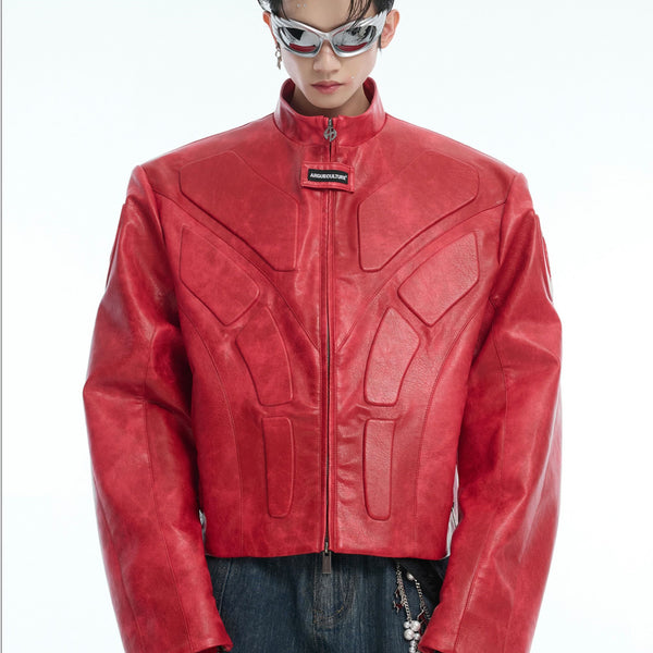 Three-dimensional Relief Deconstruction Stand Collar Profile Jacket Coat