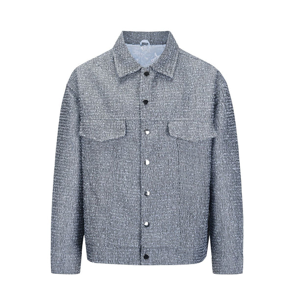 Fashion Tweed Woven Couple Casual Men's Jacket