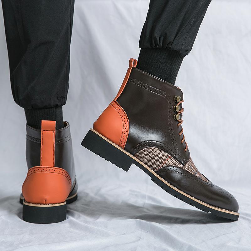 Men's Brogue Vintage Leather Boots
