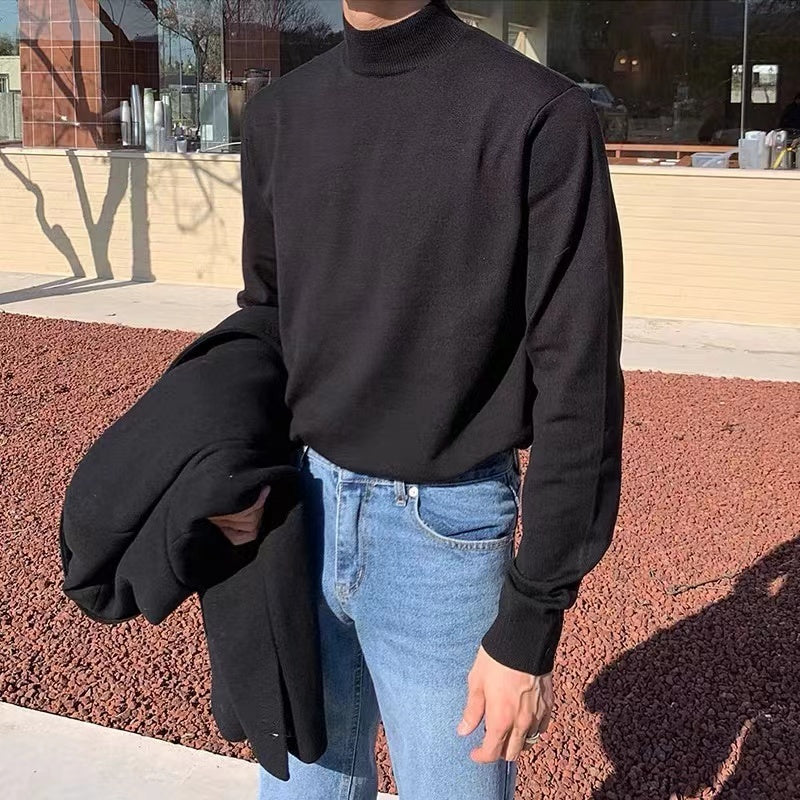 Men's Long Sleeve Warm Mock Neck Sweater