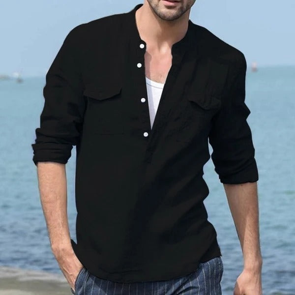 Long sleeve cotton shirt men