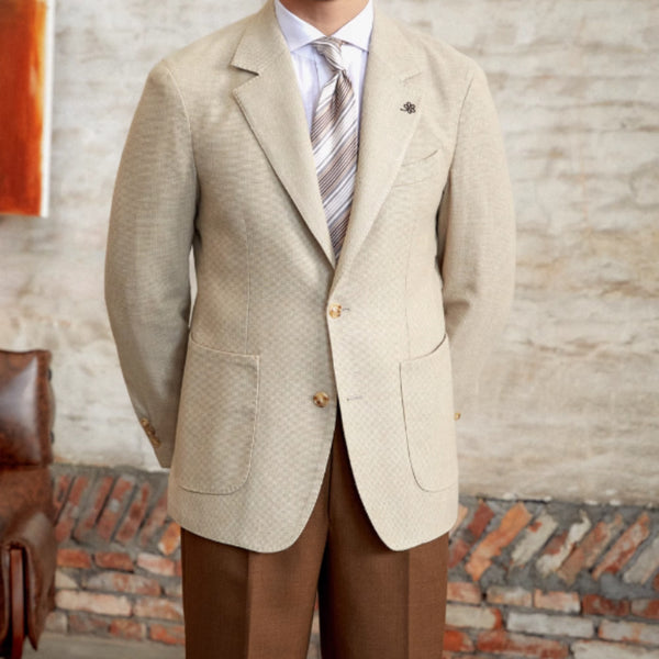 Commuter Cotton And Linen Textured Single-breasted Suit British Breathable blazer
