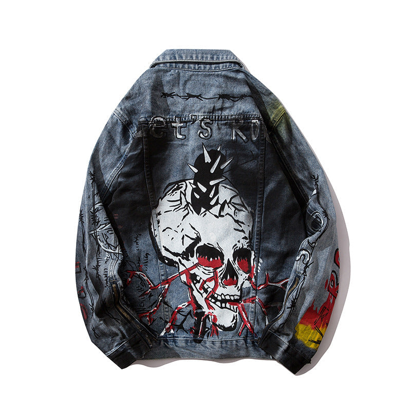 men's European and American street couple jean jacket