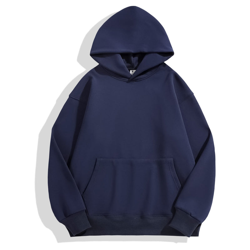 Fleece Hooded Pullover Men's Solid Color Sweater