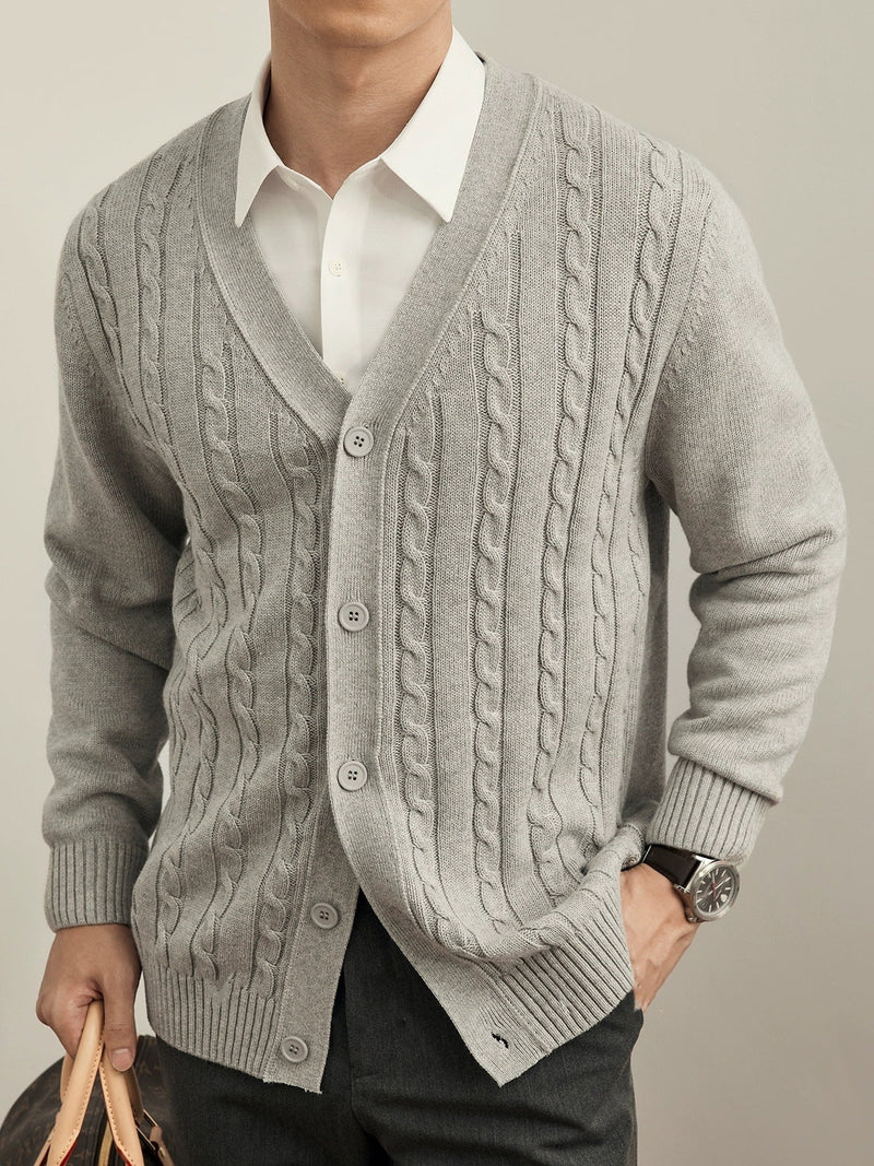 Solid Color Autumn And Winter Knitted Cardigan Long Sleeve Sweater