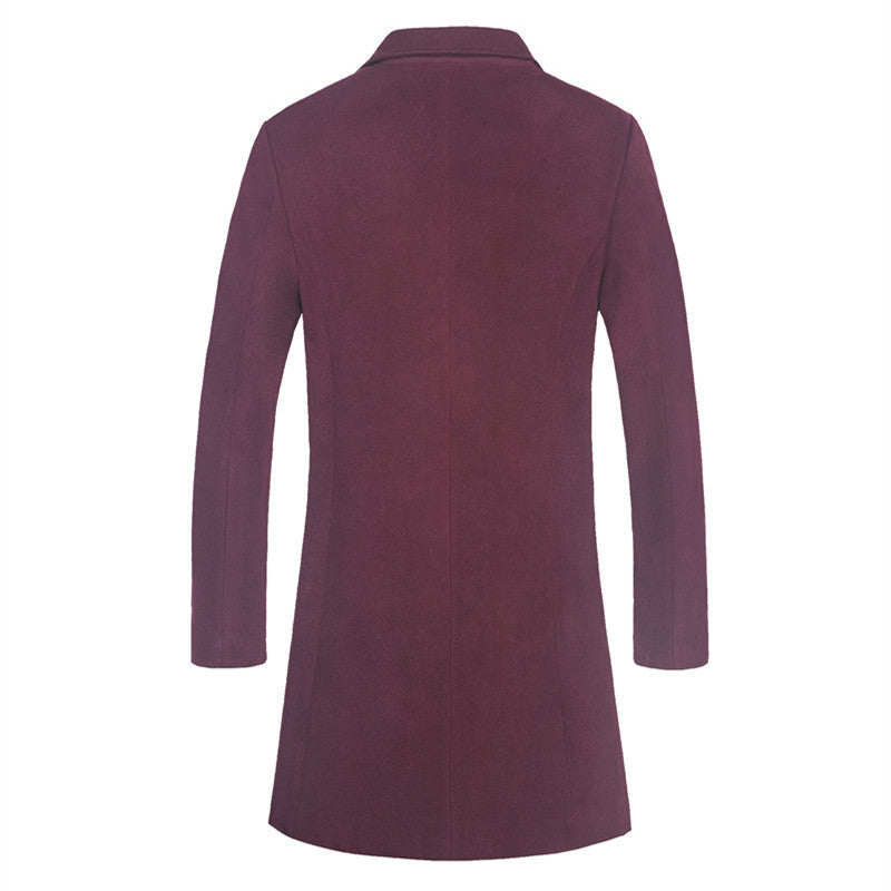 Casual Fashion Solid Color Mid-length Single-breasted trench coat