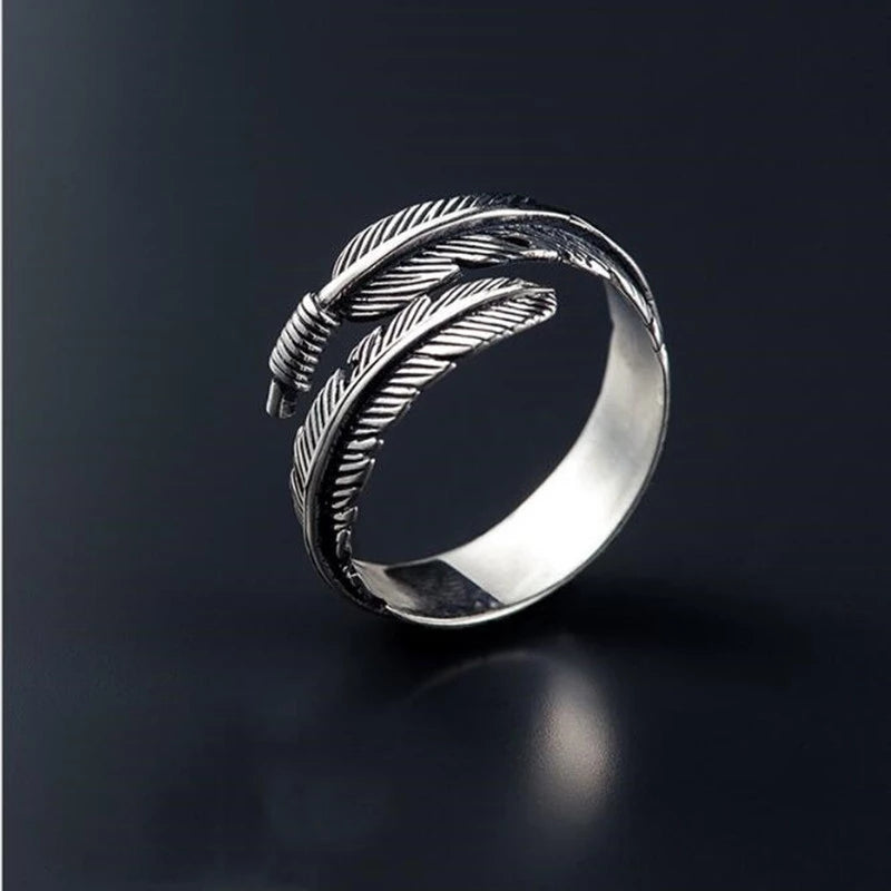 New Punk Feathers Arrow Opening Ring