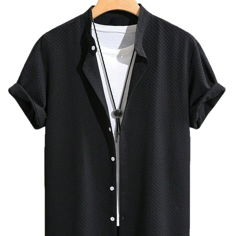 Summer Men's Breathable Casual Stand Collar Shirt