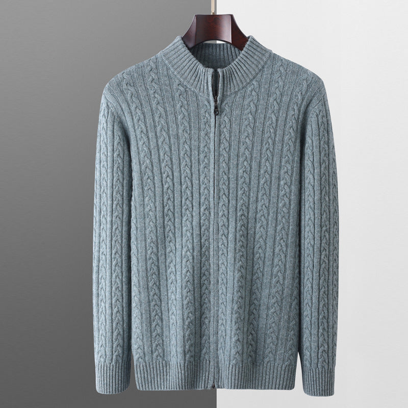 Men's Half-high Collar Zipper Sweater