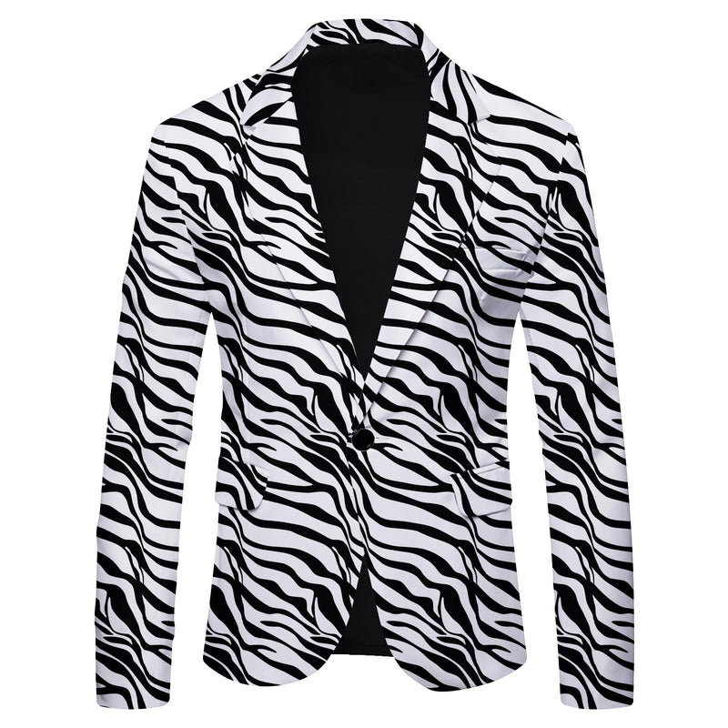 Men's Single Row One Button Polka Dot Printing Casual Suit Jacket