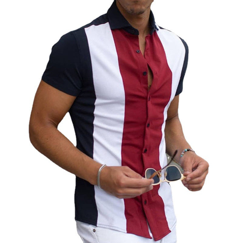Men's Printed Hawaiian Beach Short Sleeve Shirt