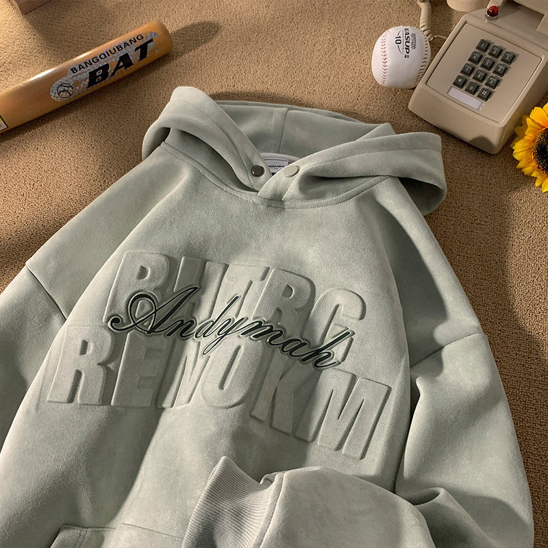 Suede Heavy Sweater American Retro hoodie