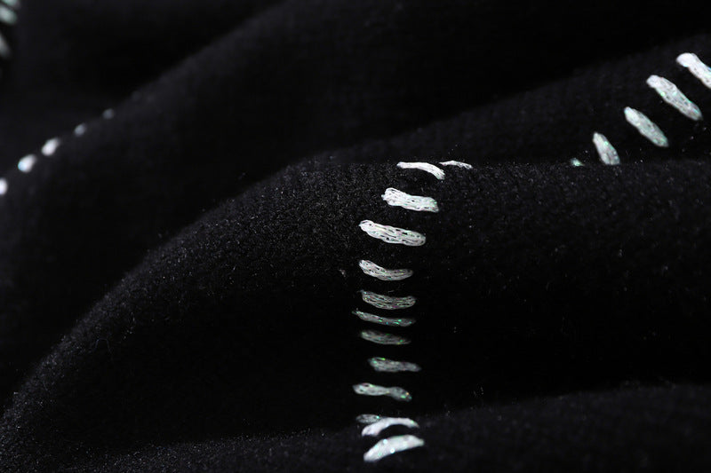 High Street Diablo Funeral Street Color Blocking Hole Sweater