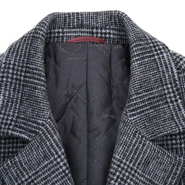 Men's plaid trench coat