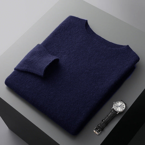 Men's Round Neck Basic Inner Match Thin Middle-aged And Elderly Bottoming Sweater
