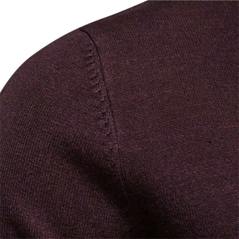 Mid-collar Slim Fit Men's Sweater