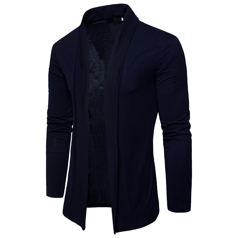 Long sleeve lapel shawl cardigan