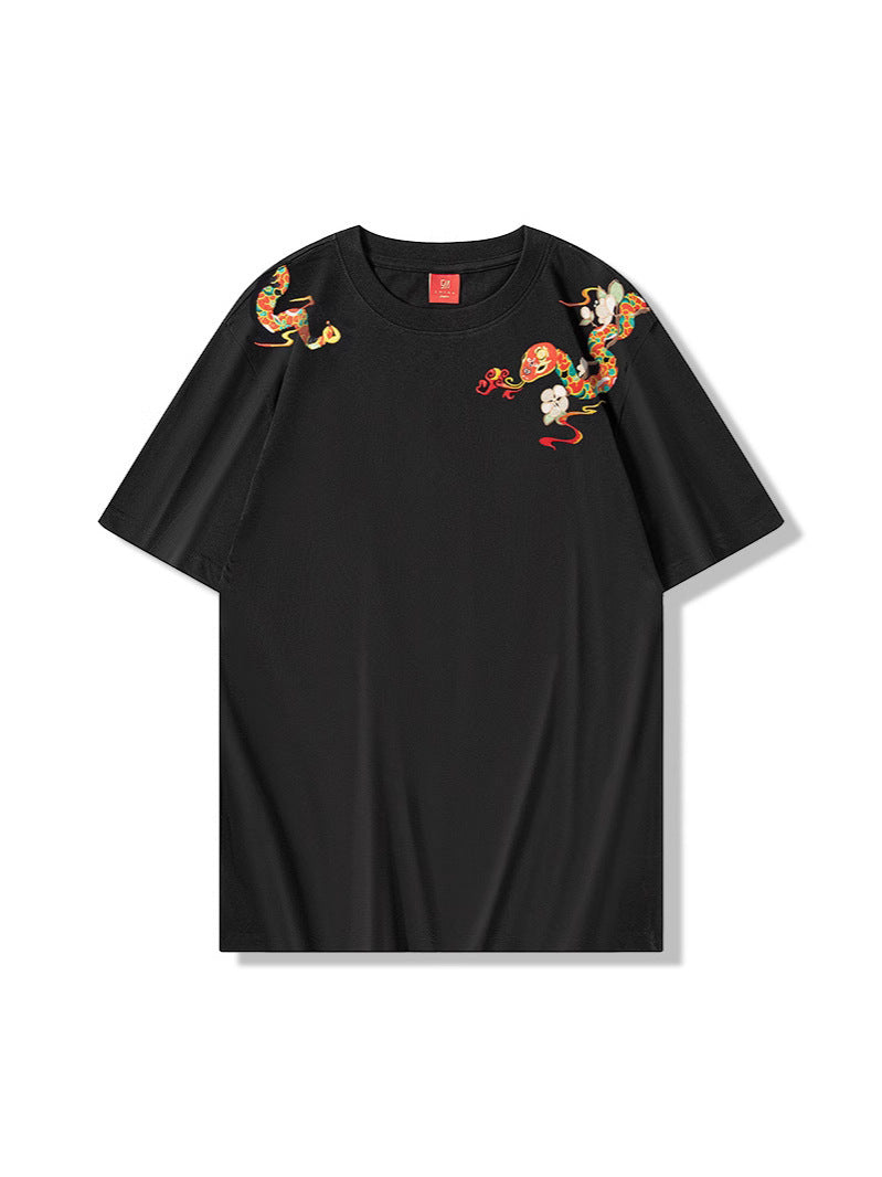 Loose Embroidered Crew Neck Short Sleeve t-shirt