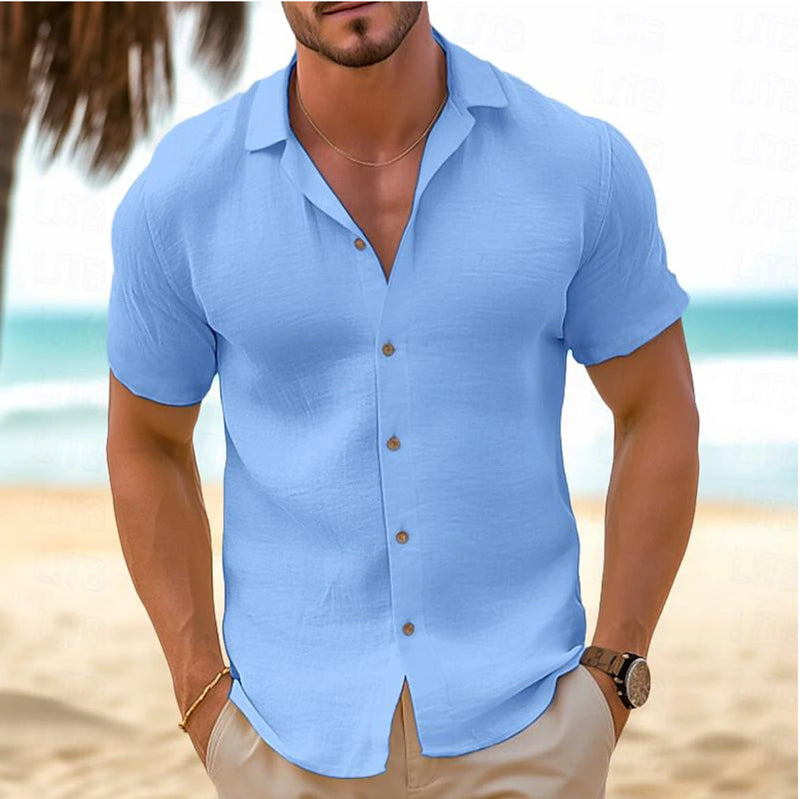 Men's Button Beach Shirt Short Sleeve