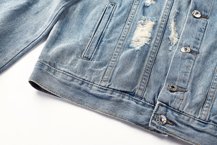 Loose-Embroidered Jean Jacket
