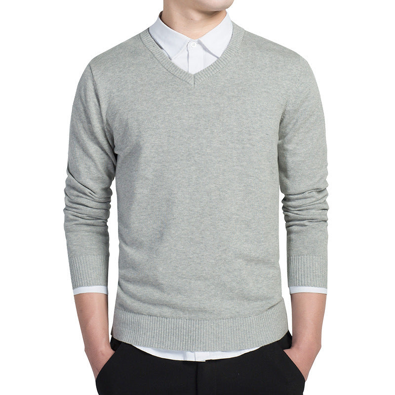 V-neck sweater men winter