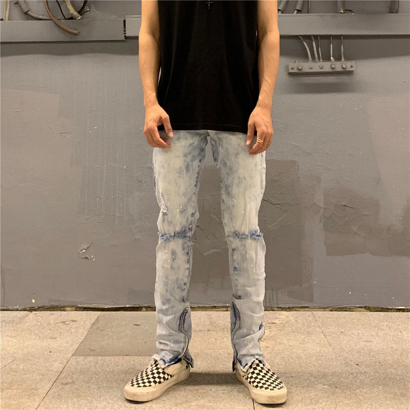 Zipper jeans men