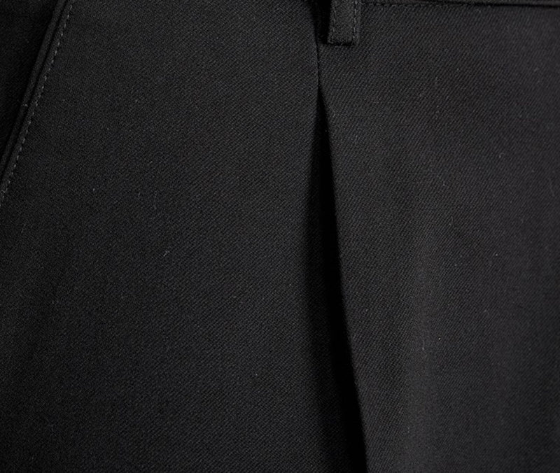 High Waist Baggy Straight Gentry Non-ironing Trousers